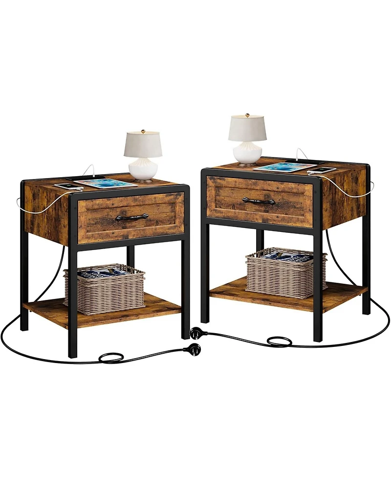 gaomon Full Bed Frame with Nightstands Set of 2 Platform Bed Frame with Headboard Safe Rounded Corners Modern Bedside End Tables Bedroom Set