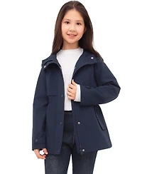 Rokka&Rolla Girls Trench Coat Hip-Length Hooded Jacket