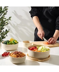 Sorbus 4-Pack Round Stackable Airtight Food Storage Bowls Containers with Lids - for Meal Prep, Leftovers, Freezer, Mixing, Salads