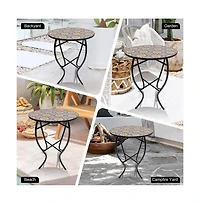 Jiallo Mosaic Art Collection Floral Accent Table