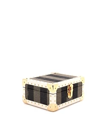 Pre-Owned Fendi Jewelry Trunk Case Pequin Canvas with Leather