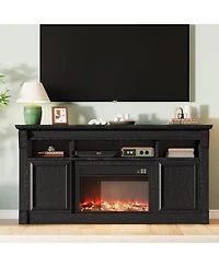 gaomon 68" Farmhouse Tv Stand for TVs up to 75",Entertainment Center with Open Storage Cabinets, Media Console Living