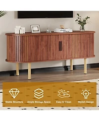 gaomon 47 inch Tv Stand for Up to 80 Inch Tv, Media Console with Sliding Doors and Storage, Modern Wood Entertainment Center for Living Room, Bedroom