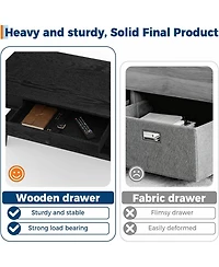 gaomon Light Wood Coffee Table with Drawer, 472" Center Storage Shelf, Rustic Tables Long Living Room Furniture, Sturdy and Eas