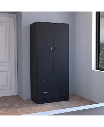 flynama Taly 2Doors 2Drawers Armoire 70.9inch High Bedroom Storage Cabinet with Ample Space and Sturdy Construction
