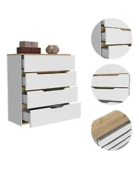 flynama Lynbrook 4 Drawer Dresser and Manufactured Wood Construction for Bedroom Storage