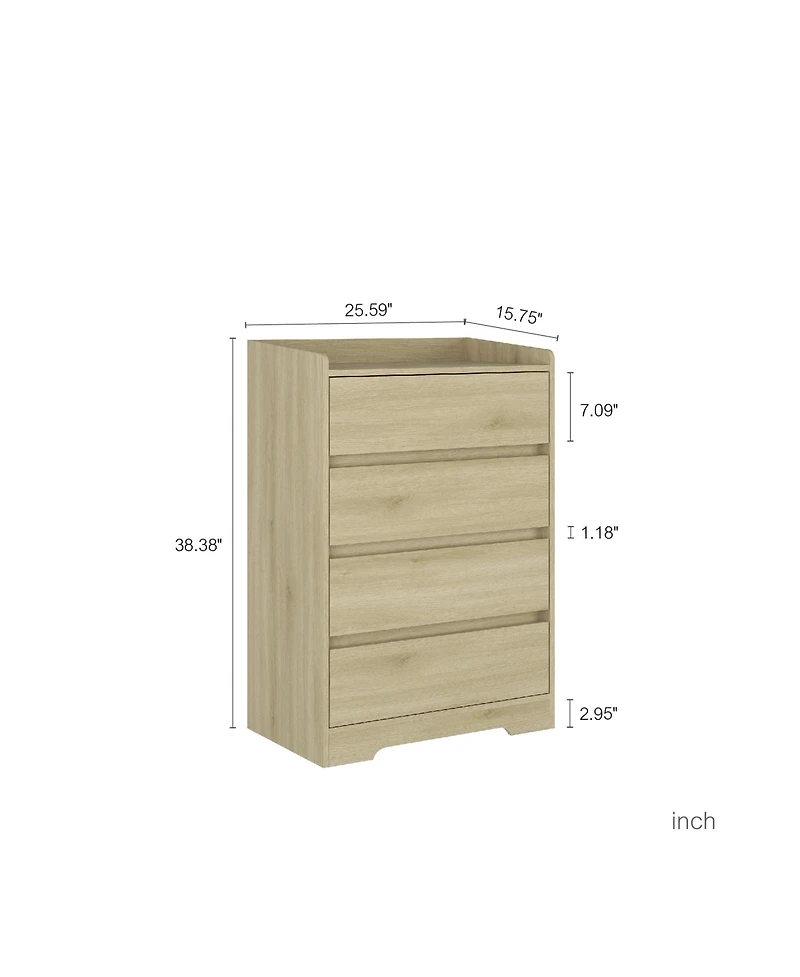 flynama Farmhouse 5 Drawer Dresser Finish Sturdy Construction for Bedroom Living Room Storage