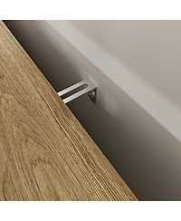 flynama Modern 5 Drawer Dresser Solid Wood Cabinet with Metal Handles for Bedroom Home Office Hallway