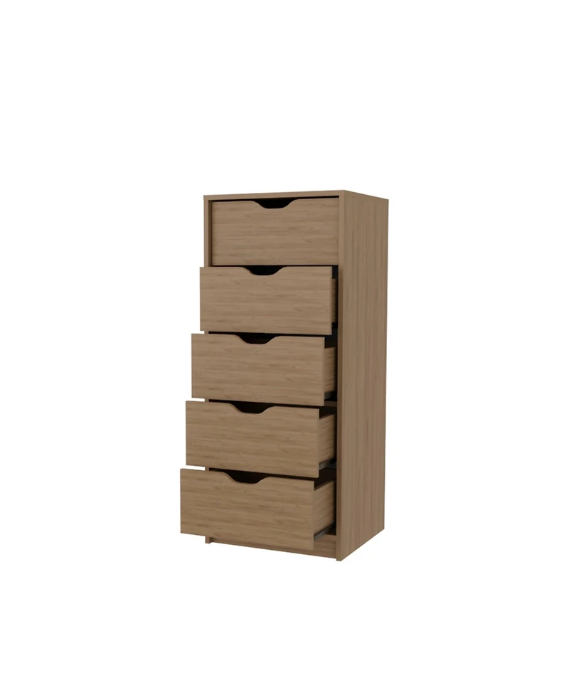 flynama Modern 4 Drawer Dresser Rustic Particleboard Cabinet Waterproof for Bedroom Entryway Bathroom