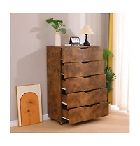 flynama Modern 4 Drawer Dresser Particleboard Cabinet Waterproof for Bedroom Entryway Bathroom