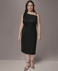 Donna Karan New York Plus One-Shoulder Midi Dress