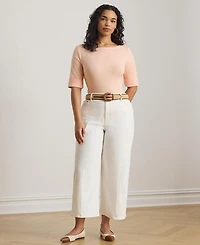 Lauren Ralph Plus Cotton Boatneck T-Shirt