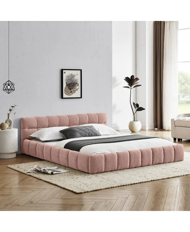 flynama Chenille Grounded Bed Frame Headboard