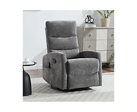 sumyeg Chenille Recliner Chair with Heat, Massage, Rocker & Swivel Features