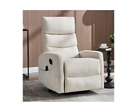 sumyeg Chenille Recliner Chair with Heat, Massage, Rocker & Swivel Features