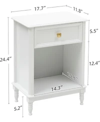 gaomon Wooden Nightstand Set of 2 End Table with Storage Drawer and Opening Shelf Sofa Side Table for Bedroom Living Room