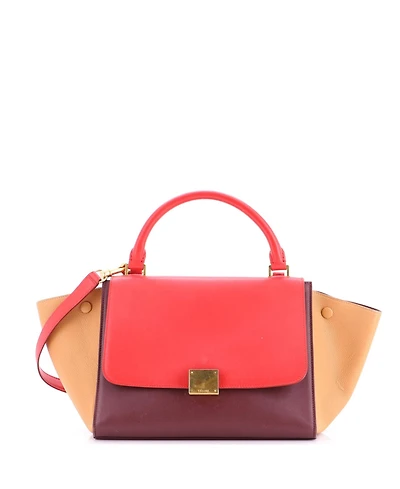 Pre-Owned Celine Small Bicolor Trapeze Bag Leather