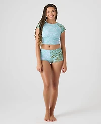 Roxy Women's Cropped Crewneck Swim Short-Sleeves Rashguard