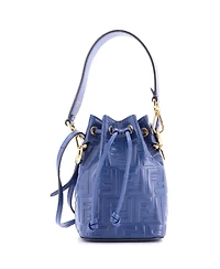 Pre-Owned Fendi Mini Mon Tresor Bucket Bag Zucca Embossed Leather