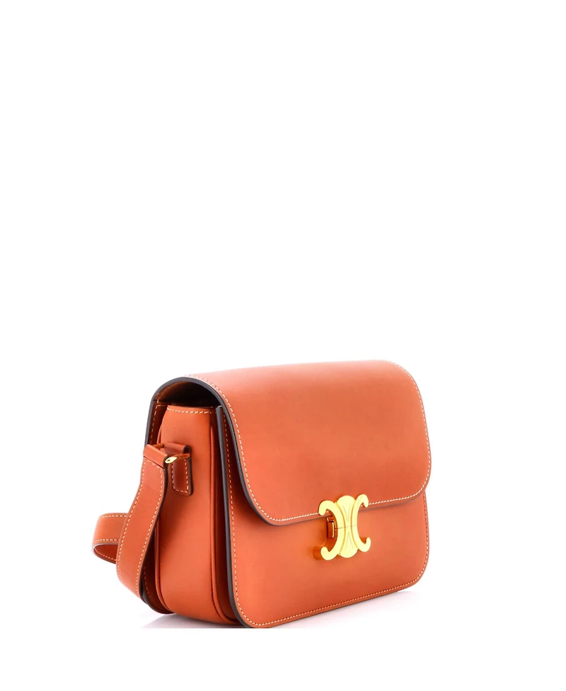 Pre-Owned Celine Large Triomphe Shoulder Bag Smooth Calfskin