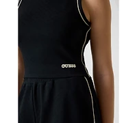 Guess Women's Round Neck Sleeveless Crop Top