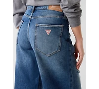 Guess Women's Mid-Rise Baggy Bermuda Shorts