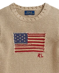 Polo Ralph Lauren Boys' 2T-7 Contrast Trim Iconic Flag Sweater