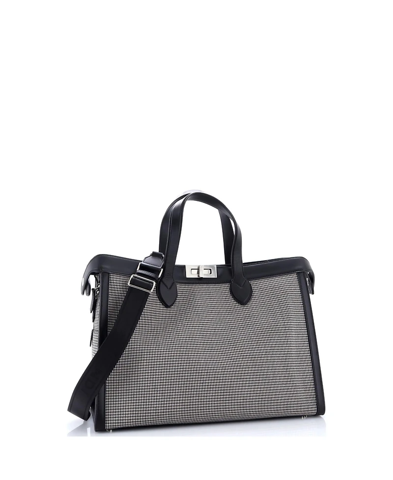 Pre-Owned Fendi Peekaboo ISeeU Forty8 Handbag Houndstooth Wool