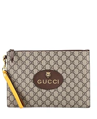 Pre-Owned Gucci Neo Vintage Wristlet Pouch Gg Coated Canvas