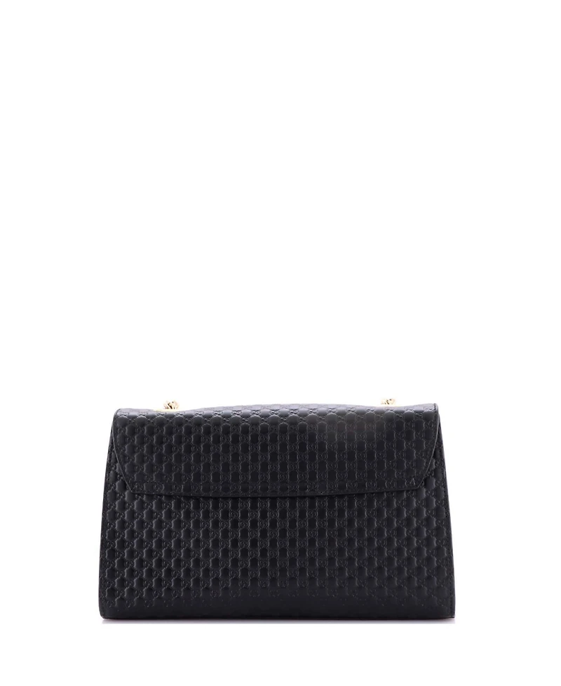 Pre-Owned Gucci Medium Emily Chain Flap Bag Microguccissima Leather