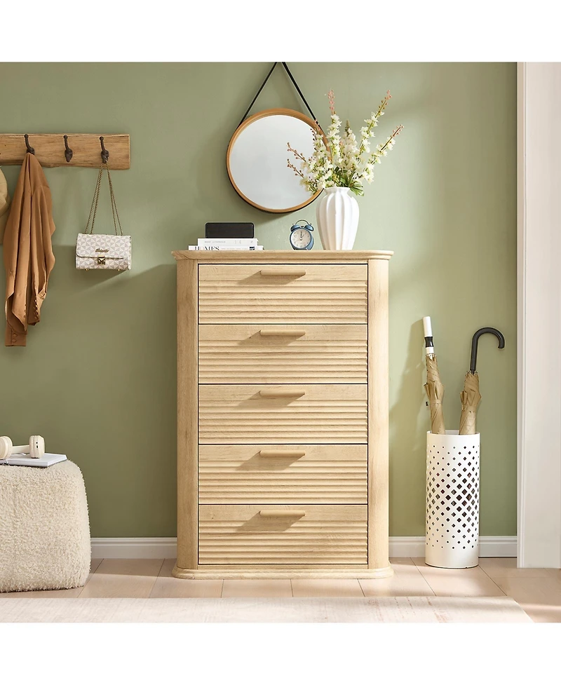 flynama Modern Drawer Dresser Finish Sturdy Construction for Bedroom Living Room Storage