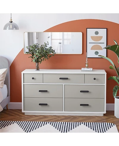 flynama 5 Drawer Dresser Multipurpose Cabinet for Kids Room Home Furniture With Spacious Drawers Easy Assembly.