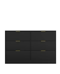 flynama Simply Modern 6 Drawer Dresser Wood for Bedroom Living Room Hallway Entryway