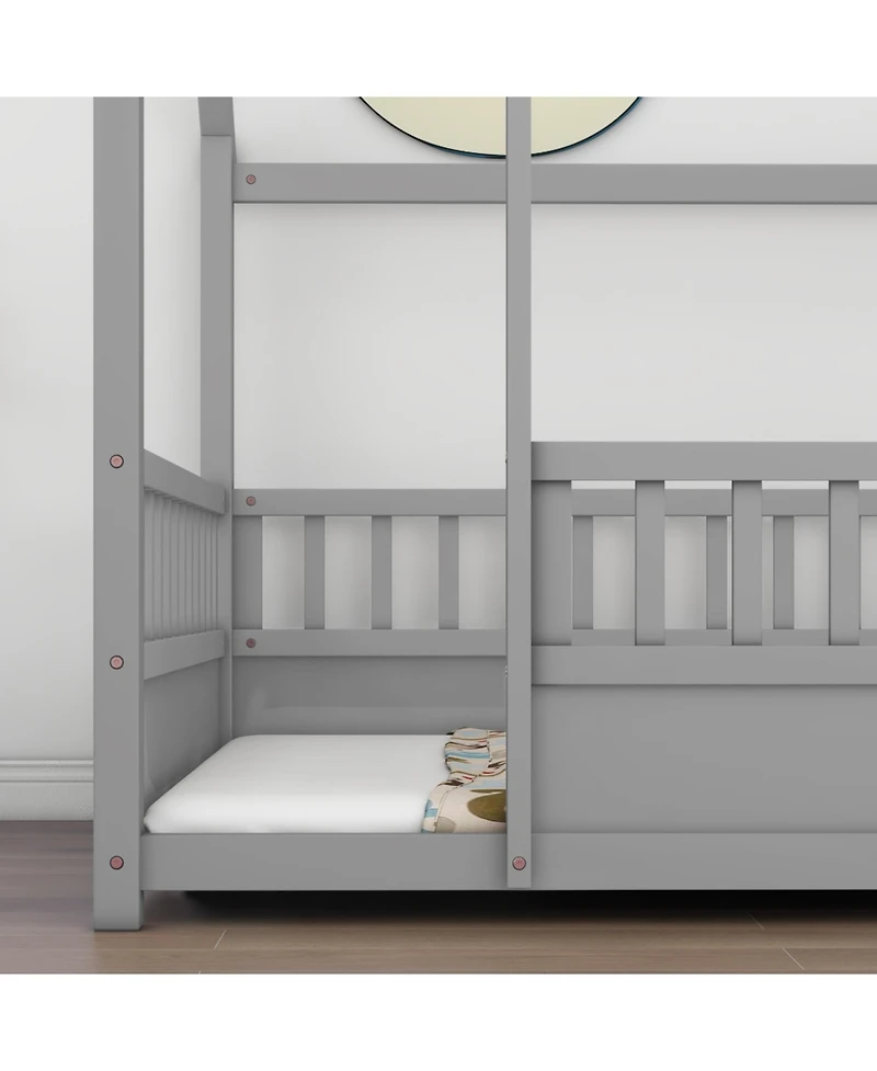 flynama Wood Floor Bed House Roof Frame Fence Guardrails Pine Wood