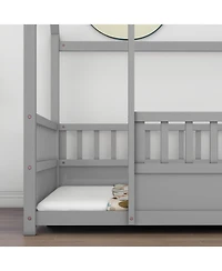 flynama Wood Floor Bed House Roof Frame Fence Guardrails Pine Wood