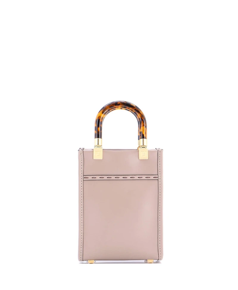 Pre-Owned Fendi Mini Sunshine Shopper Tote Leather