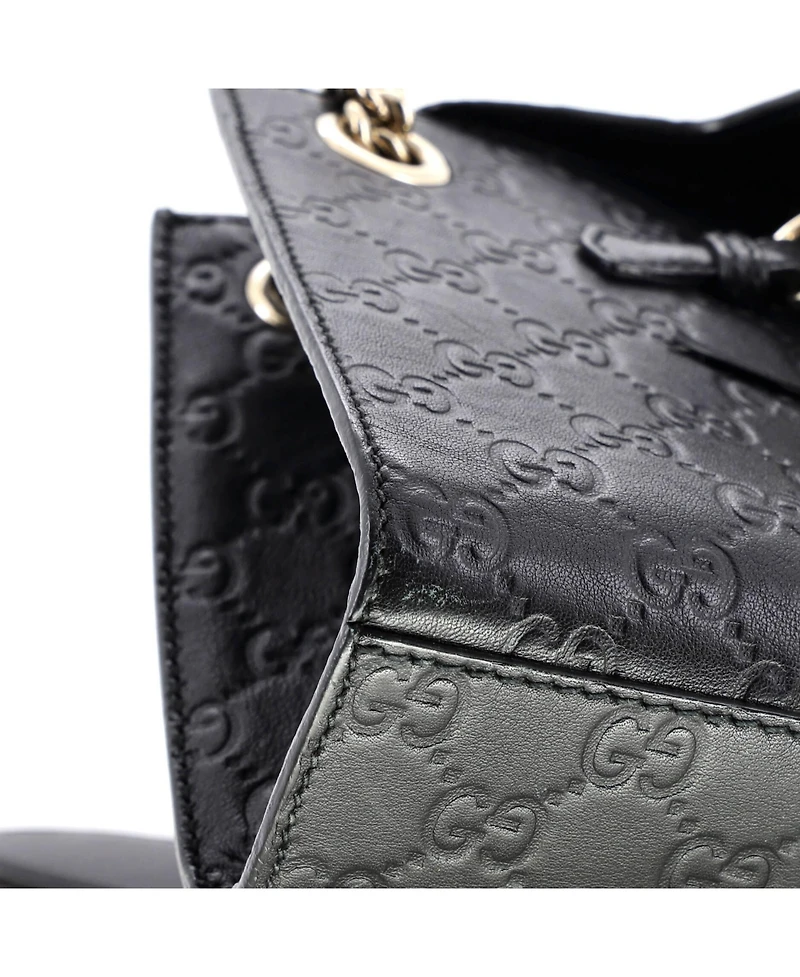 Pre-Owned Gucci Small Emily Chain Flap Shoulder Bag Guccissima Leather