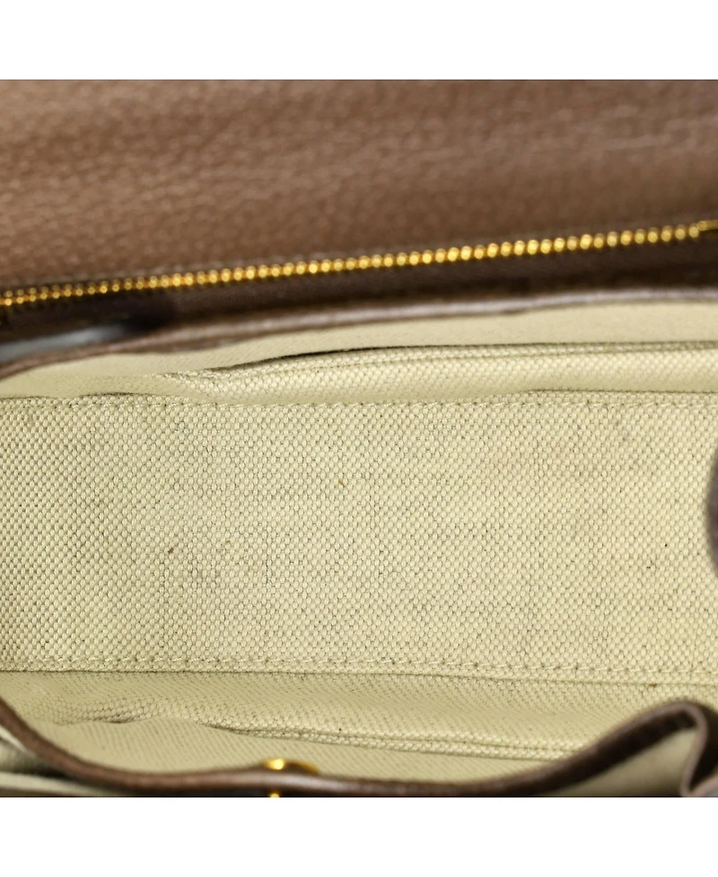 Pre-Owned Gucci Small Bamboo 1947 Top Handle Bag Jumbo Gg Canvas