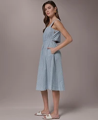 Donna Karan New York Women's Square Neck Midi Dress