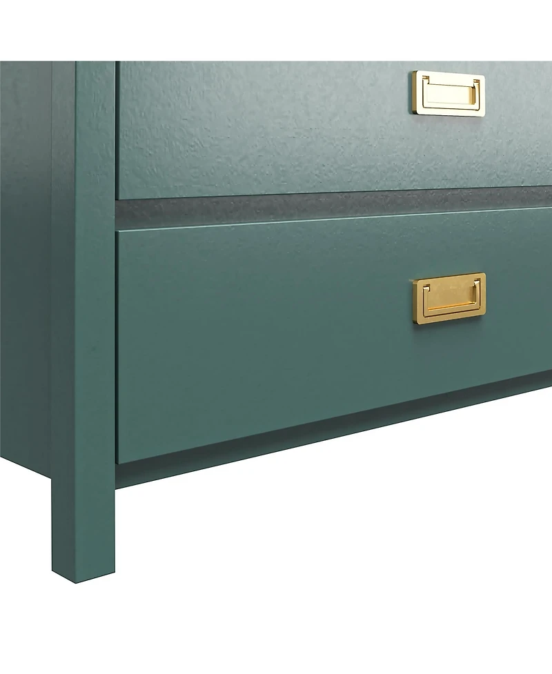 flynama Contemporary 5 Drawer Dresser Maple Finish Sturdy Construction for Bedroom Living Room Storage