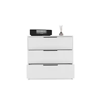 flynama 3 Drawer Contemporary Dresser Sturdy Cabinet for Living Room Home Furniture with Spacious Drawers Easy Assembly