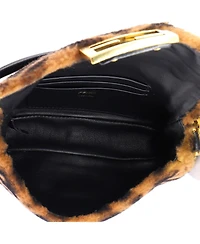 Pre-Owned Fendi Mini Baguette Nm Bag Zucca Shearling