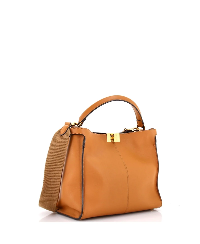 Pre-Owned Fendi Medium Peekaboo X-Lite Bag Leather with Shearling Interior