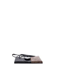 Pre-Owned Fendi Mini Bustine 3 Pockets Crossbody Bag Leather and Zucca Coated Canvas