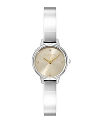 Olivia Burton Women's Mini Classic Silver Tone Stainless Steel Bangle Bracelet Watch, 23mm
