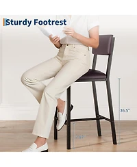gaomon Dining Table Set for 4 W/Footrest & Backrest, Kitchen with Corner Protector, Small