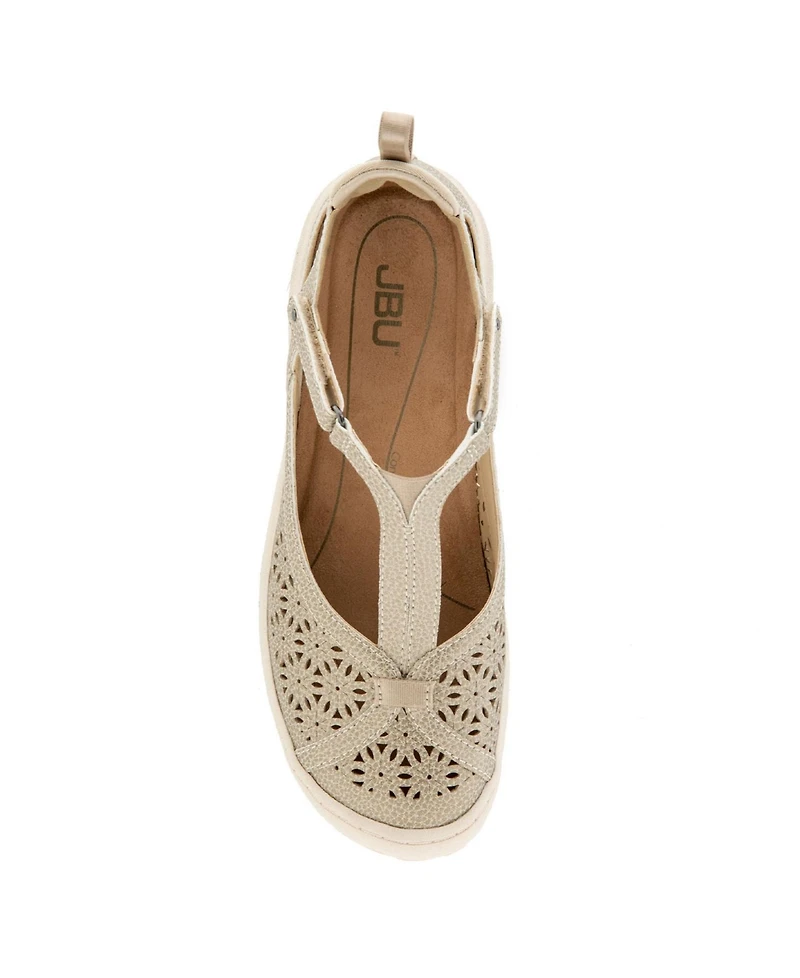 Jbu Women's Daffodil Mary Jane T-Strap Flats