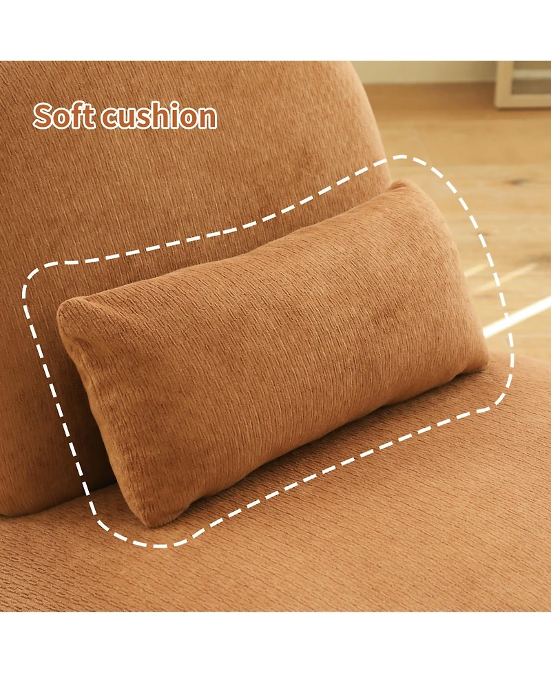 Rainsken Velvet Accent Chair, Comfy Reading Chair, Cute Living Room Chair with Solid Wood Legs and Soft Cushion for Bedroom, Balcony