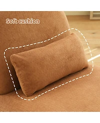 Rainsken Velvet Accent Chair, Comfy Reading Chair, Cute Living Room Chair with Solid Wood Legs and Soft Cushion for Bedroom, Balcony