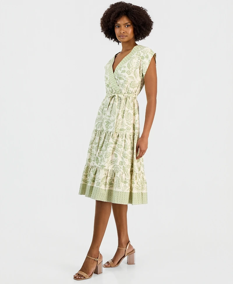 Vince Camuto Women's Cotton Dolman-Sleeve Midi Dress